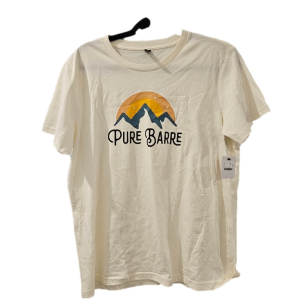 Pure Barre Mountain T shirt new with tags size large cream womens